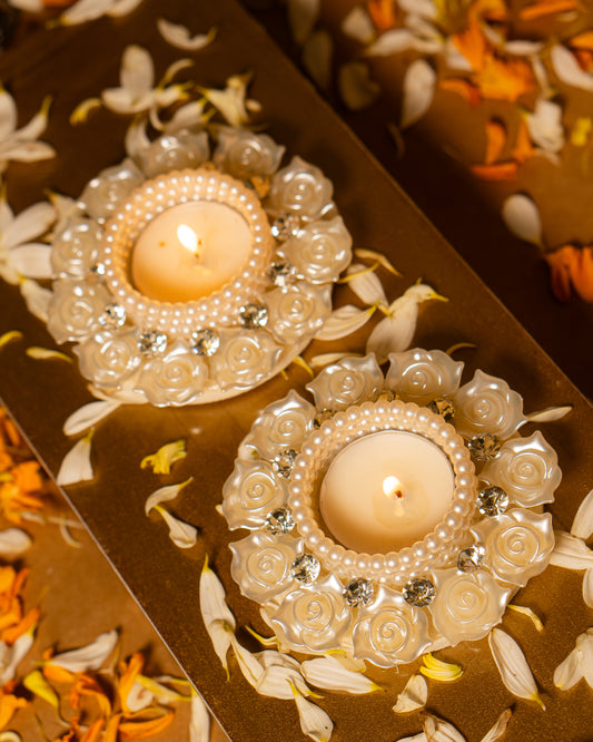 Pearl Blossom Tealight Holders