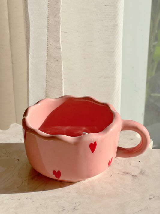 Watercolour heart soup cup